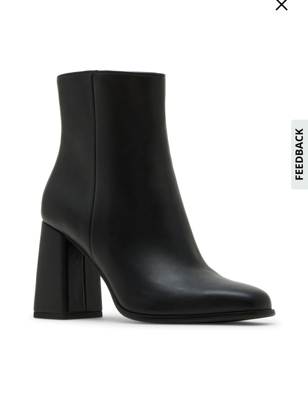 Black Faux Leather Block Heel Ankle Boots